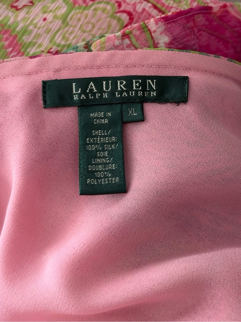 Ralph Lauren Vintage Paisley Ruffle Silk Skirt Top Set XL Pink Asymmetric Fairy - Picture 12 of 12